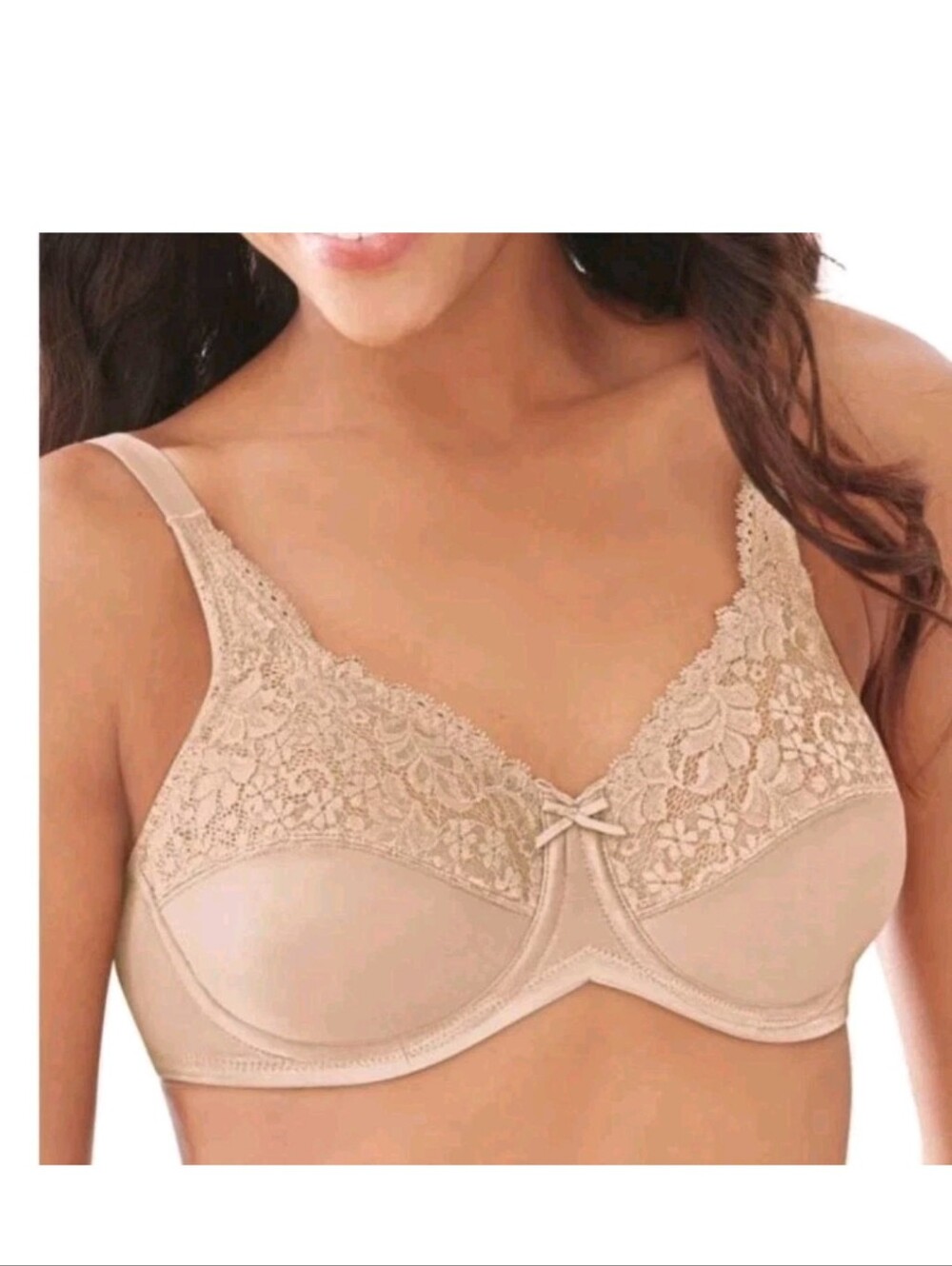 Bali Bali Minimizer Underwire Bra Womens Full Coverage 34D Beige #0428